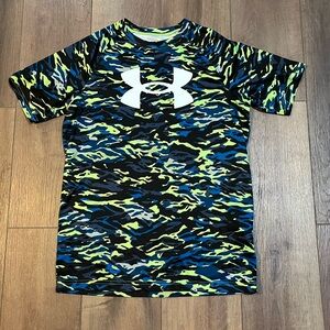 Under Armour Big Kids Blue and Green Camouflage Tee